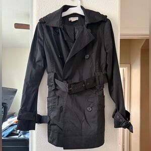 Kenar Women’s Black Double-Breasted Trench Coat